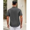 COOFANDY Mens Short Sleeve Casual Button Down Shirts Summer Untucked Dress Shirts with Pocket(Dark Grey)