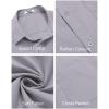 COOFANDY Mens Short Sleeve Casual Button Down Shirts Summer Untucked Dress Shirts with Pocket(Grey)