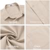 COOFANDY Mens Short Sleeve Casual Button Down Shirts Summer Untucked Dress Shirts with Pocket(Khaki)