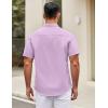 COOFANDY Mens Short Sleeve Casual Button Down Shirts Summer Untucked Dress Shirts with Pocket(Lavender)