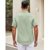 COOFANDY Mens Short Sleeve Casual Button Down Shirts Summer Untucked Dress Shirts with Pocket(Light Green)