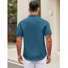 COOFANDY Mens Short Sleeve Casual Button Down Shirts Summer Untucked Dress Shirts with Pocket(Midnight Blue)