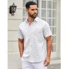 COOFANDY Mens Short Sleeve Casual Button Down Shirts Summer Untucked Dress Shirts with Pocket(Miniature Airplane Pattern)