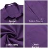 COOFANDY Mens Short Sleeve Casual Button Down Shirts Summer Untucked Dress Shirts with Pocket(Purple)