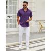 COOFANDY Mens Short Sleeve Casual Button Down Shirts Summer Untucked Dress Shirts with Pocket(Purple)