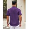 COOFANDY Mens Short Sleeve Casual Button Down Shirts Summer Untucked Dress Shirts with Pocket(Purple)
