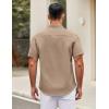 COOFANDY Mens Short Sleeve Casual Button Down Shirts Summer Untucked Dress Shirts with Pocket(Sesame)