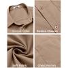 COOFANDY Mens Short Sleeve Casual Button Down Shirts Summer Untucked Dress Shirts with Pocket(Sesame)