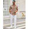 COOFANDY Mens Short Sleeve Casual Button Down Shirts Summer Untucked Dress Shirts with Pocket(Sesame)