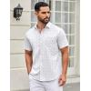 COOFANDY Mens Short Sleeve Casual Button Down Shirts Summer Untucked Dress Shirts with Pocket(Shark Pattern-white)