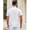 COOFANDY Mens Short Sleeve Casual Button Down Shirts Summer Untucked Dress Shirts with Pocket(Shark Pattern-white)