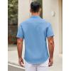 COOFANDY Mens Short Sleeve Casual Button Down Shirts Summer Untucked Dress Shirts with Pocket(Sky Blue)