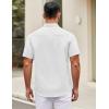COOFANDY Mens Short Sleeve Casual Button Down Shirts Summer Untucked Dress Shirts with Pocket(White)
