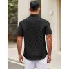 COOFANDY Mens Short Sleeve Casual Button Down Shirts Summer Untucked Dress Shirts with Pocket(White Dot-black)