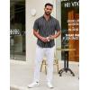 COOFANDY Mens Short Sleeve Casual Button Down Shirts Summer Untucked Dress Shirts with Pocket(White Stripe-black)
