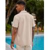 COOFANDY Mens Short Sleeve Cuban Guayabera Shirt Casual Summer Beach Button Down Shirts(A-champagne)