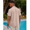 COOFANDY Mens Short Sleeve Cuban Guayabera Shirt Casual Summer Beach Button Down Shirts(Apricot)