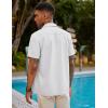 COOFANDY Mens Short Sleeve Cuban Guayabera Shirt Casual Summer Beach Button Down Shirts(A-white)