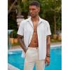 COOFANDY Mens Short Sleeve Cuban Guayabera Shirt Casual Summer Beach Button Down Shirts(A-white)