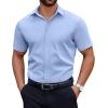COOFANDY Men’s Short Sleeve Dress Shirts Casual Button Down Wrinkle Free Regular Fit Business Untucked Shirts(Angel Falls)