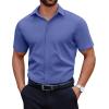COOFANDY Men’s Short Sleeve Dress Shirts Casual Button Down Wrinkle Free Regular Fit Business Untucked Shirts(Captain’s Blue)