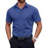 COOFANDY Men’s Short Sleeve Dress Shirts Casual Button Down Wrinkle Free Regular Fit Business Untucked Shirts(Dark Blue)