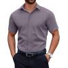 COOFANDY Men’s Short Sleeve Dress Shirts Casual Button Down Wrinkle Free Regular Fit Business Untucked Shirts(Granite Gray)
