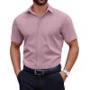 COOFANDY Men’s Short Sleeve Dress Shirts Casual Button Down Wrinkle Free Regular Fit Business Untucked Shirts(Misty Rose)