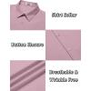 COOFANDY Men’s Short Sleeve Dress Shirts Casual Button Down Wrinkle Free Regular Fit Business Untucked Shirts(Misty Rose)