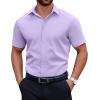 COOFANDY Men’s Short Sleeve Dress Shirts Casual Button Down Wrinkle Free Regular Fit Business Untucked Shirts(Purple Rose)