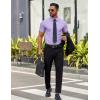 COOFANDY Men’s Short Sleeve Dress Shirts Casual Button Down Wrinkle Free Regular Fit Business Untucked Shirts(Purple Rose)