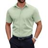 COOFANDY Men’s Short Sleeve Dress Shirts Casual Button Down Wrinkle Free Regular Fit Business Untucked Shirts(Sea Foam)