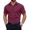 COOFANDY Men’s Short Sleeve Dress Shirts Casual Button Down Wrinkle Free Regular Fit Business Untucked Shirts(Tawny Port)