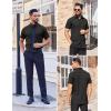 COOFANDY Men’s Short Sleeve Dress Shirts Stain Shield Button Down Shirt for Summer Business Wedding Party(Black)