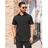 COOFANDY Men’s Short Sleeve Dress Shirts Stain Shield Button Down Shirt for Summer Business Wedding Party(Black)