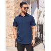 COOFANDY Men’s Short Sleeve Dress Shirts Stain Shield Button Down Shirt for Summer Business Wedding Party(Dark Blue)
