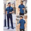 COOFANDY Men’s Short Sleeve Dress Shirts Stain Shield Button Down Shirt for Summer Business Wedding Party(Navy Blue)