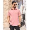 COOFANDY Men’s Short Sleeve Dress Shirts Stain Shield Button Down Shirt for Summer Business Wedding Party(Pink)