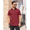 COOFANDY Men’s Short Sleeve Dress Shirts Stain Shield Button Down Shirt for Summer Business Wedding Party(Wine Red)