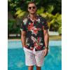 COOFANDY Men’s Short Sleeve Knit Shirt Casual Button Down Shirt Vintage Striped Knitted Golf Beach Tops(Animal-parrot)