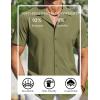 COOFANDY Mens Short Sleeve Shirts Casual Button Down Shirts Cuban Textured Summer Beach Shirts(Army Green)