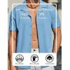 COOFANDY Mens Short Sleeve Shirts Casual Button Down Shirts Cuban Textured Summer Beach Shirts(Blue)
