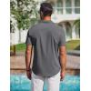 COOFANDY Mens Short Sleeve Shirts Casual Button Down Shirts Cuban Textured Summer Beach Shirts(Grey)