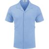 COOFANDY Mens Short Sleeve Shirts Casual Button Down Shirts Cuban Textured Summer Beach Shirts(Light Blue)