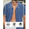 COOFANDY Mens Short Sleeve Shirts Casual Button Down Shirts Cuban Textured Summer Beach Shirts(Navy Blue)