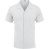 COOFANDY Mens Short Sleeve Shirts Casual Button Down Shirts Cuban Textured Summer Beach Shirts(White)