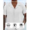 COOFANDY Mens Short Sleeve Shirts Casual Button Down Shirts Cuban Textured Summer Beach Shirts(White)
