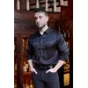 COOFANDY Men’s Silk Satin Dress Shirts Jacquard Long Sleeve Floral Button Up Shirts Party Prom Wedding Shirt(Black)