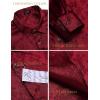 COOFANDY Men’s Silk Satin Dress Shirts Jacquard Long Sleeve Floral Button Up Shirts Party Prom Wedding Shirt(Burgundy)