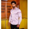 COOFANDY Men’s Silk Satin Dress Shirts Jacquard Long Sleeve Floral Button Up Shirts Party Prom Wedding Shirt(Lavender)